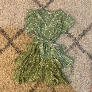 Elan Green Floral Mini Dress